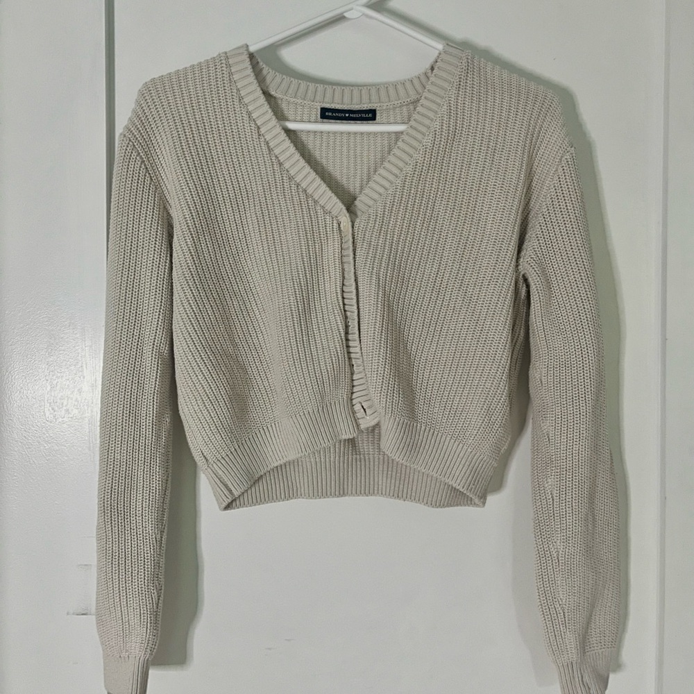BRANDY MELVILLE Knit  Cardigan Cream Colour Size S
